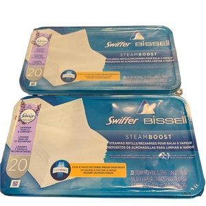 Swiffer Bissel STEAMBOOST Steampad Refills Febreze LAVENDER VANILLA Two 40 Cloth